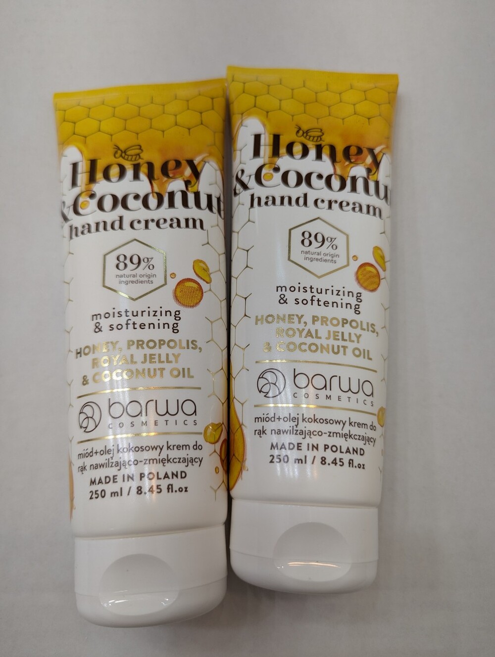 Barwa Honey & Coconut Hand Cream Set of 2, 8.45 oz Each, Moisturizing.